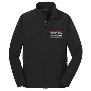 Free On Wednesdays 2024 Election Funny Trump Biden Core Soft Shell Jacket