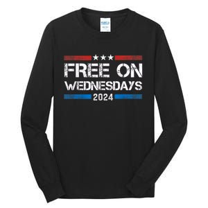 Free On Wednesdays 2024 Election Funny Trump Biden Tall Long Sleeve T-Shirt