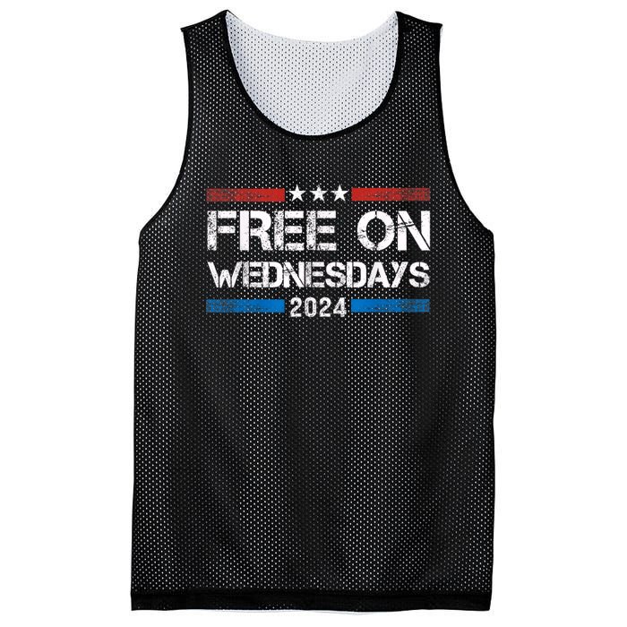 Free On Wednesdays 2024 Election Funny Trump Biden Mesh Reversible Basketball Jersey Tank