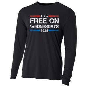 Free On Wednesdays 2024 Election Funny Trump Biden Cooling Performance Long Sleeve Crew