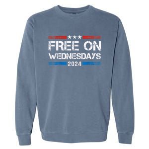 Free On Wednesdays 2024 Election Funny Trump Biden Garment-Dyed Sweatshirt