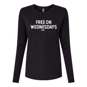 Free On Wednesdays Womens Cotton Relaxed Long Sleeve T-Shirt