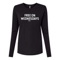 Free On Wednesdays Womens Cotton Relaxed Long Sleeve T-Shirt