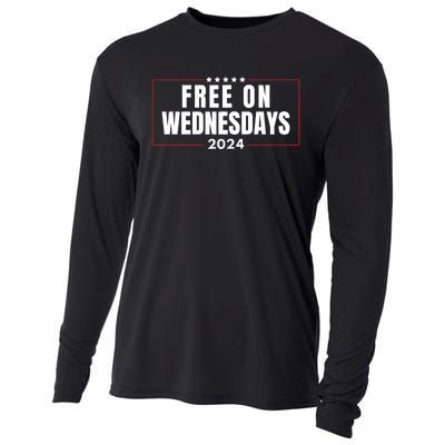 Free On Wednesdays 2024 Election Funny Trump Biden Saying Cooling Performance Long Sleeve Crew