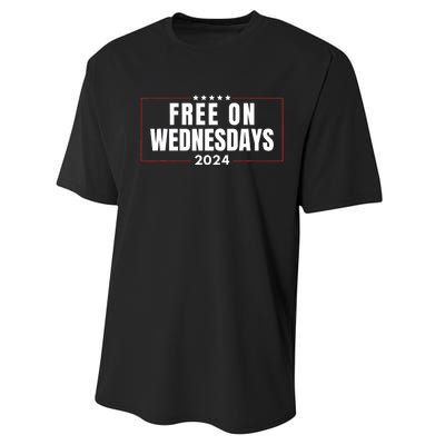 Free On Wednesdays 2024 Election Funny Trump Biden Saying Performance Sprint T-Shirt