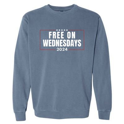 Free On Wednesdays 2024 Election Funny Trump Biden Saying Garment-Dyed Sweatshirt