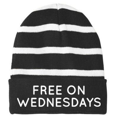 Free On Wednesdays Anti Trump 2024 Election Striped Beanie with Solid Band