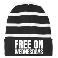 Free On Wednesdays Striped Beanie with Solid Band