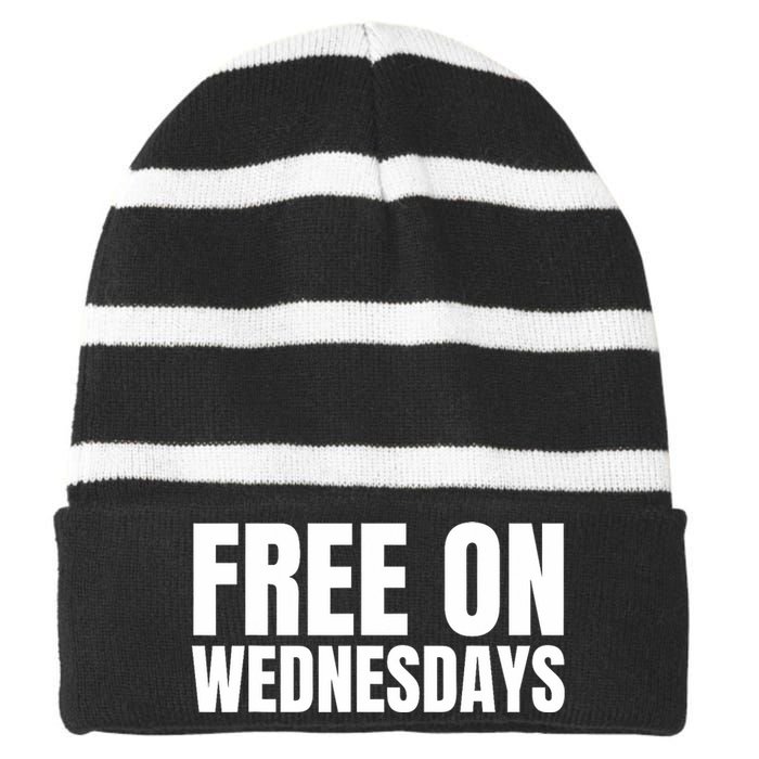 Free On Wednesdays Striped Beanie with Solid Band