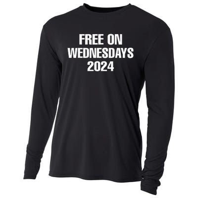 Free On Wednesdays 2024 Election Funny Trump Biden Cooling Performance Long Sleeve Crew