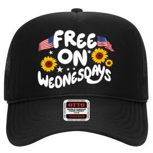 Free On Wednesdays Independence Day High Crown Mesh Back Trucker Hat