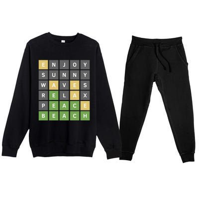 Funny Online Word Game Premium Crewneck Sweatsuit Set