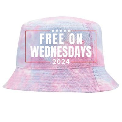 Free On Wednesdays 2024 Election Funny Trump Biden Saying Tie-Dyed Bucket Hat