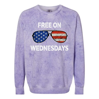 Free On Wednesdays America Flag Colorblast Crewneck Sweatshirt