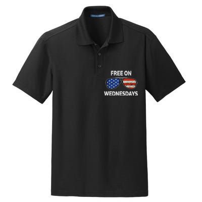 Free On Wednesdays America Flag Dry Zone Grid Polo