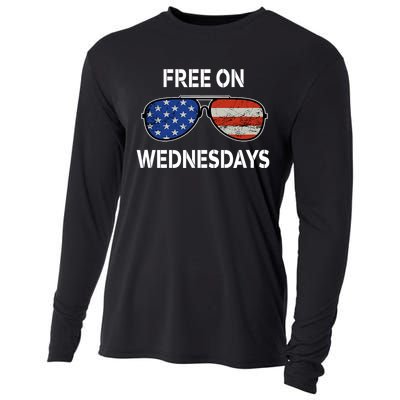 Free On Wednesdays America Flag Cooling Performance Long Sleeve Crew