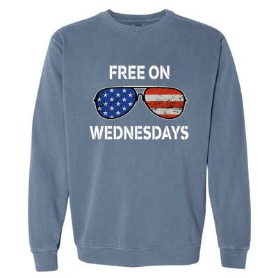 Free On Wednesdays America Flag Garment-Dyed Sweatshirt