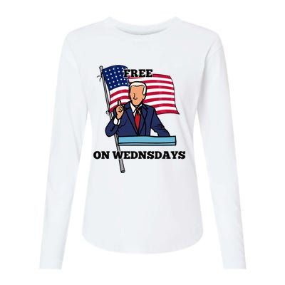 Free On Wednesdays Womens Cotton Relaxed Long Sleeve T-Shirt