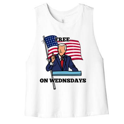 Free On Wednesdays Women's Racerback Cropped Tank