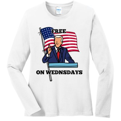 Free On Wednesdays Ladies Long Sleeve Shirt