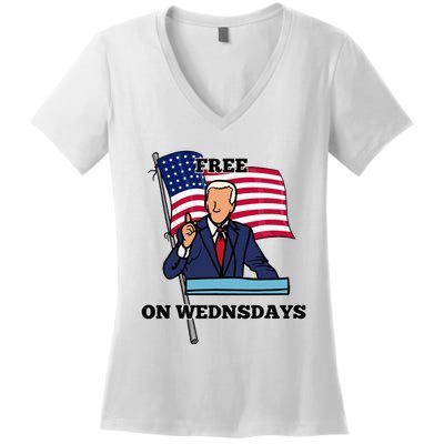 Free On Wednesdays Women's V-Neck T-Shirt