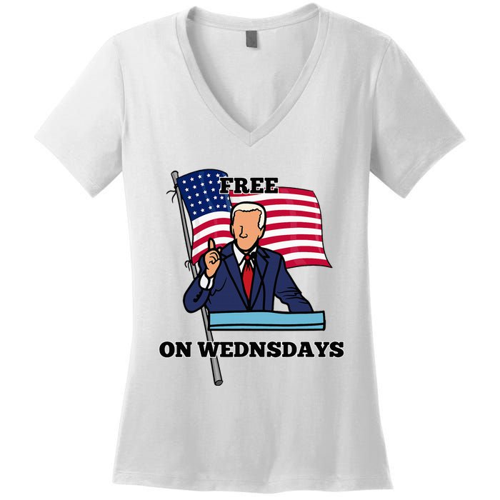 Free On Wednesdays Women's V-Neck T-Shirt