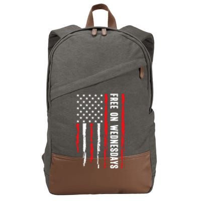 Free On Wednesdays 2024 Election Funny Trump Biden Cotton Canvas Backpack