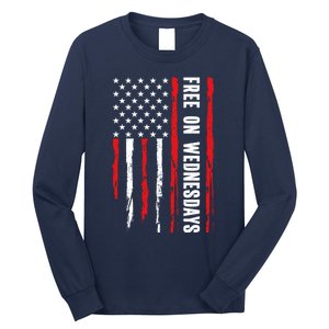 Free On Wednesdays 2024 Election Funny Trump Biden Long Sleeve Shirt