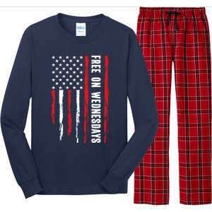 Free On Wednesdays 2024 Election Funny Trump Biden Long Sleeve Pajama Set