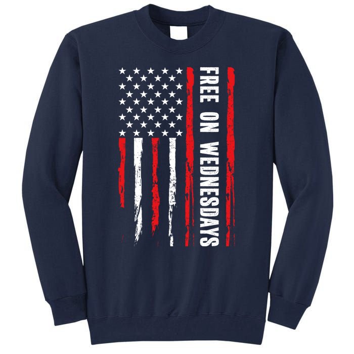 Free On Wednesdays 2024 Election Funny Trump Biden Tall Sweatshirt