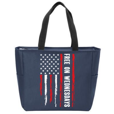 Free On Wednesdays 2024 Election Funny Trump Biden Zip Tote Bag