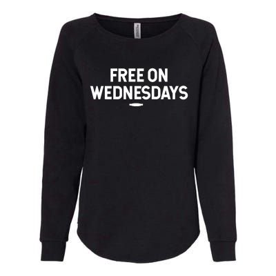 Free On Wednesdays Funny Biden Saying Womens California Wash Sweatshirt