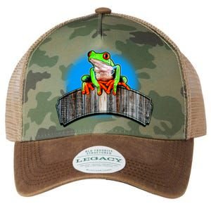 Frog On Wood Panel Legacy Tie Dye Trucker Hat