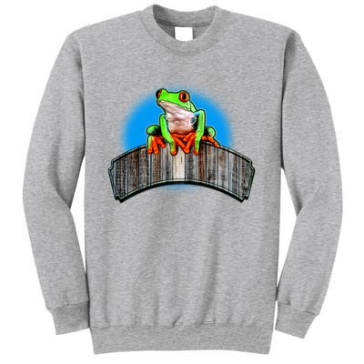 Frog On Wood Panel Sweatshirt