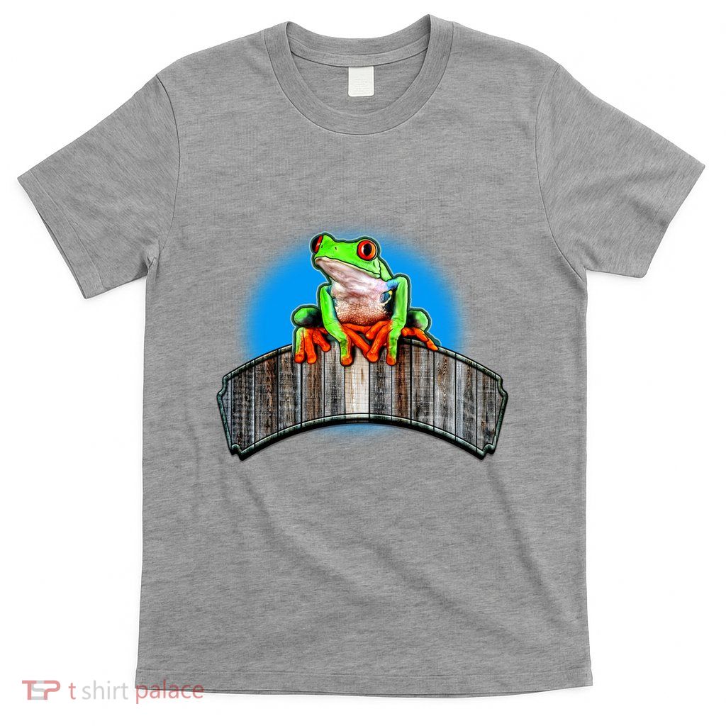 Frog On Wood Panel T-Shirt