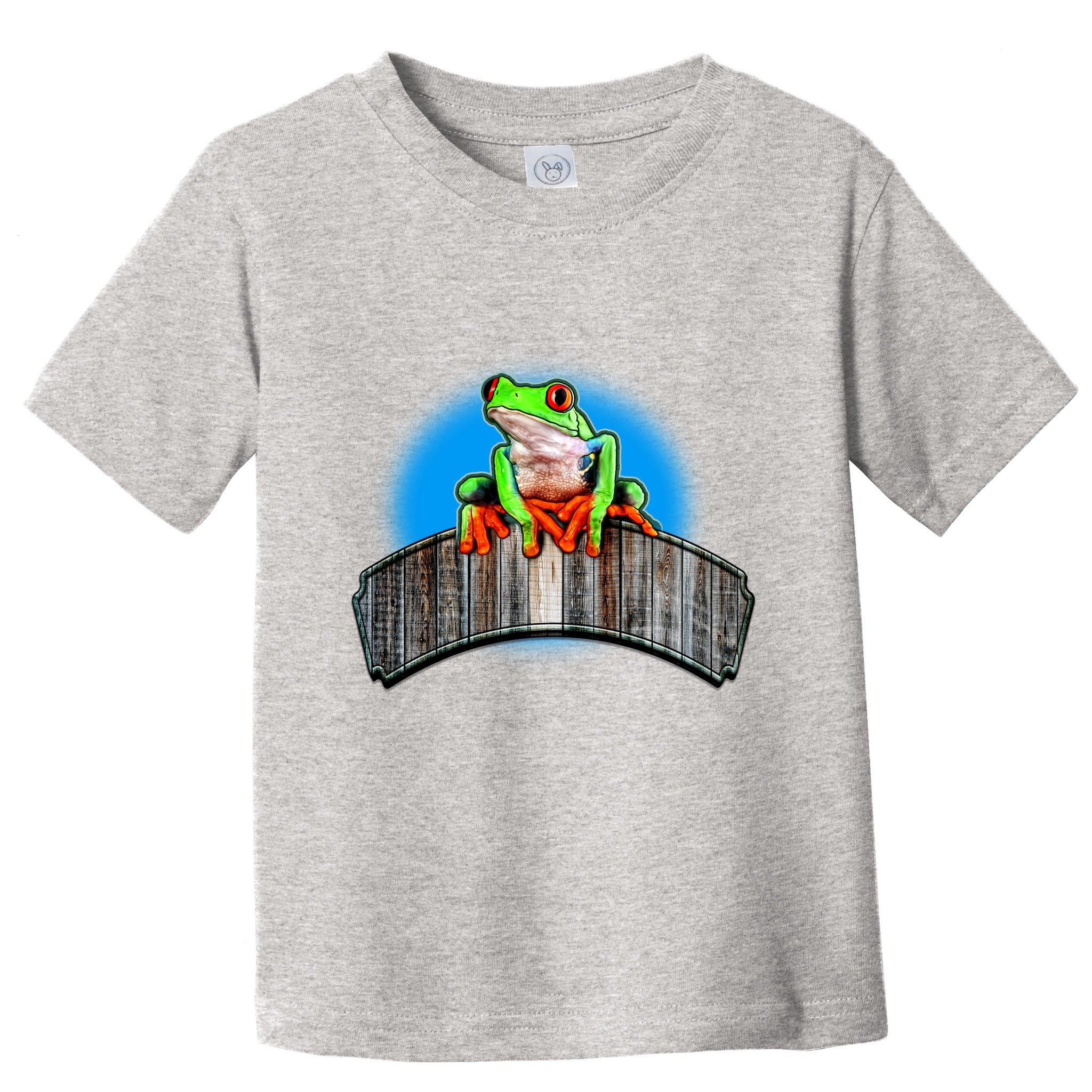 Frog On Wood Panel Toddler T-Shirt