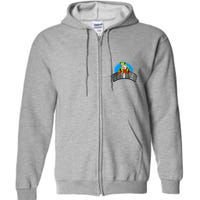 Frog On Wood Panel Full Zip Hoodie