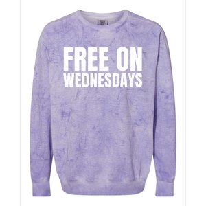 Free On Wednesdays Funny Trending Colorblast Crewneck Sweatshirt