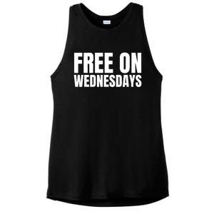 Free On Wednesdays Funny Trending Ladies PosiCharge Tri-Blend Wicking Tank