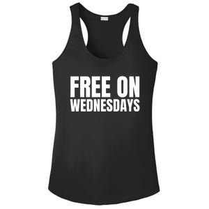 Free On Wednesdays Funny Trending Ladies PosiCharge Competitor Racerback Tank