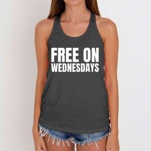 Free On Wednesdays Funny Trending Women's Knotted Racerback Tank