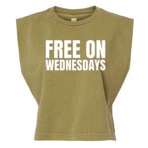 Free On Wednesdays Funny Trending Garment-Dyed Women's Muscle Tee