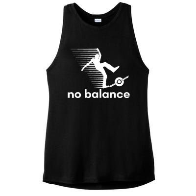 Funny One Wheel No Balance Ladies PosiCharge Tri-Blend Wicking Tank