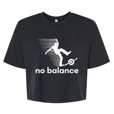 Funny One Wheel No Balance Bella+Canvas Jersey Crop Tee