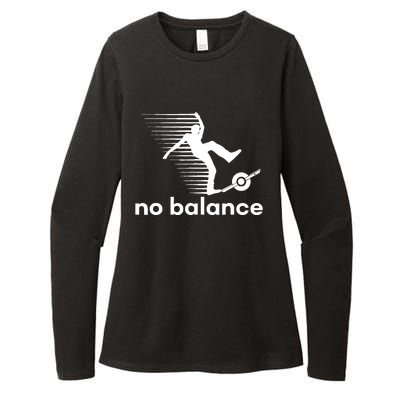 Funny One Wheel No Balance Womens CVC Long Sleeve Shirt