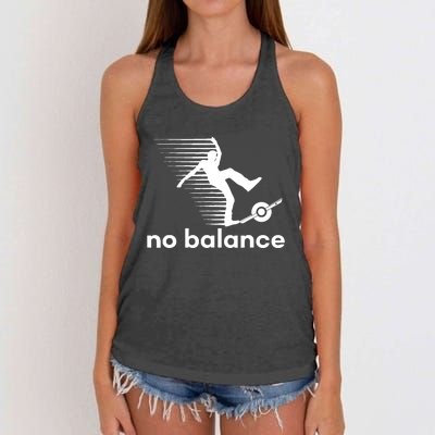 Funny One Wheel No Balance Women's Knotted Racerback Tank