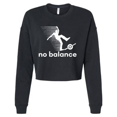 Funny One Wheel No Balance Cropped Pullover Crew