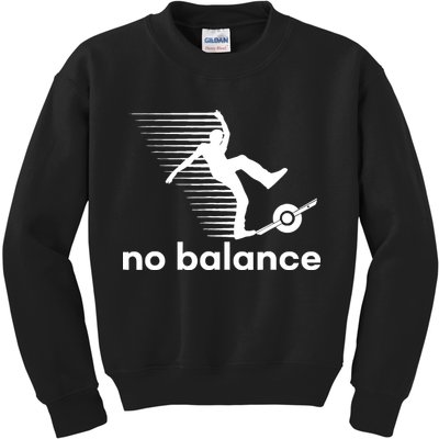 Funny One Wheel No Balance Kids Sweatshirt