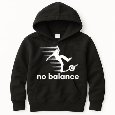 Funny One Wheel No Balance Kids Hoodie