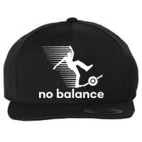 Funny One Wheel No Balance Wool Snapback Cap